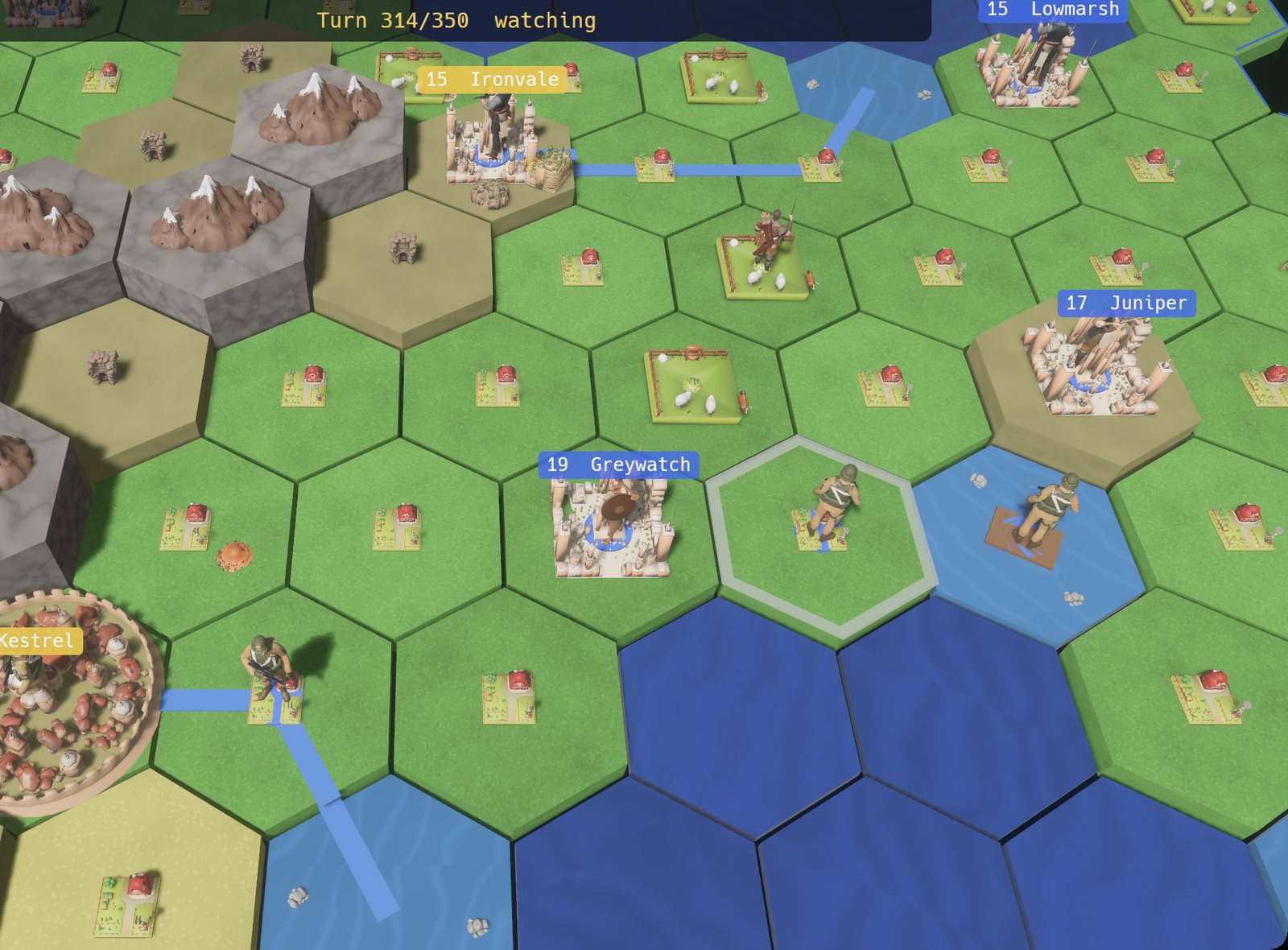 Up close: cities and their wonders, farms, pastures, rivers and infantry